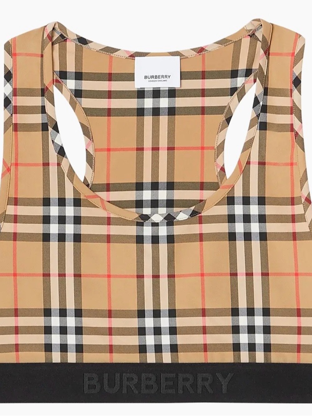 Burberry sports bra logo top nova Check halter  shirt